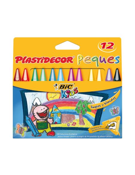 Lapices Cera Plastidecor Peques Caja De 12 Colores Surtidos