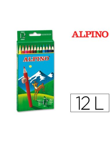 Lapices De Colores Alpino 654 Caja De 12 Colores Largos