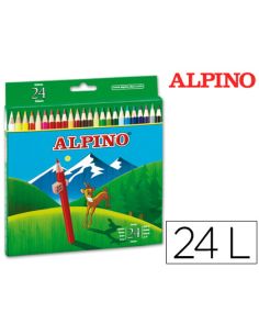 Lapices De Colores Alpino 658 Caja De 24 Colores Largos