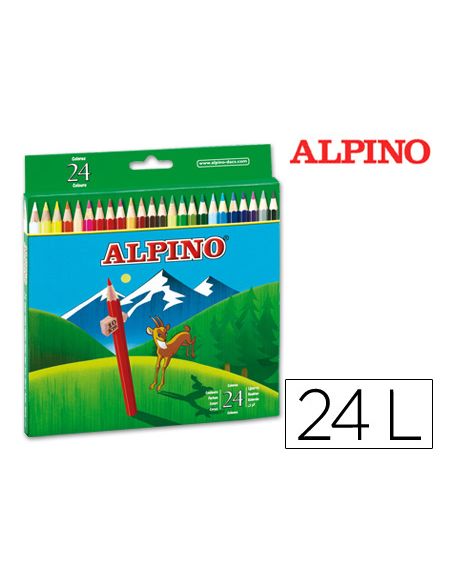 Lapices De Colores Alpino 658 Caja De 24 Colores Largos