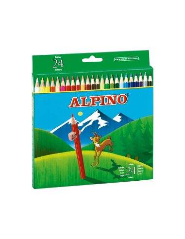Lapices De Colores Alpino 658 Caja De 24 Colores Largos