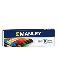 Lapices Cera Manley Caja De 15 Colores Surtidos 2