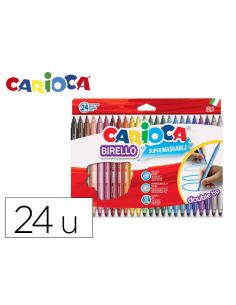 Rotulador Carioca Birello Doble Punta Caja De 24 Unidades Colores Surtidos
