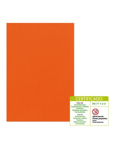 Goma Eva 60 X 40 Cm 2 Mm Modelo Liso Naranja
