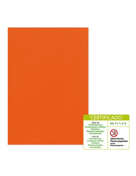 Goma Eva 60 X 40 Cm 2 Mm Modelo Liso Naranja